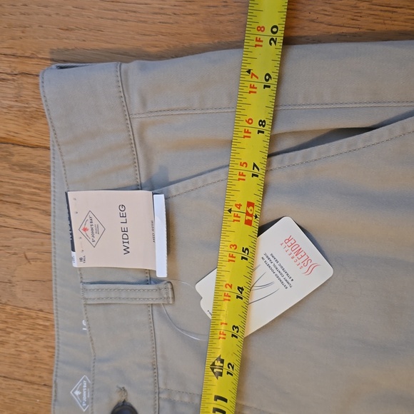 ST. JOHN'S BAY BRAND WOMEN'S PLUS SIZE KHAKI WIDE LEG PANTS SIZE 16 TALL - Picture 9 of 15